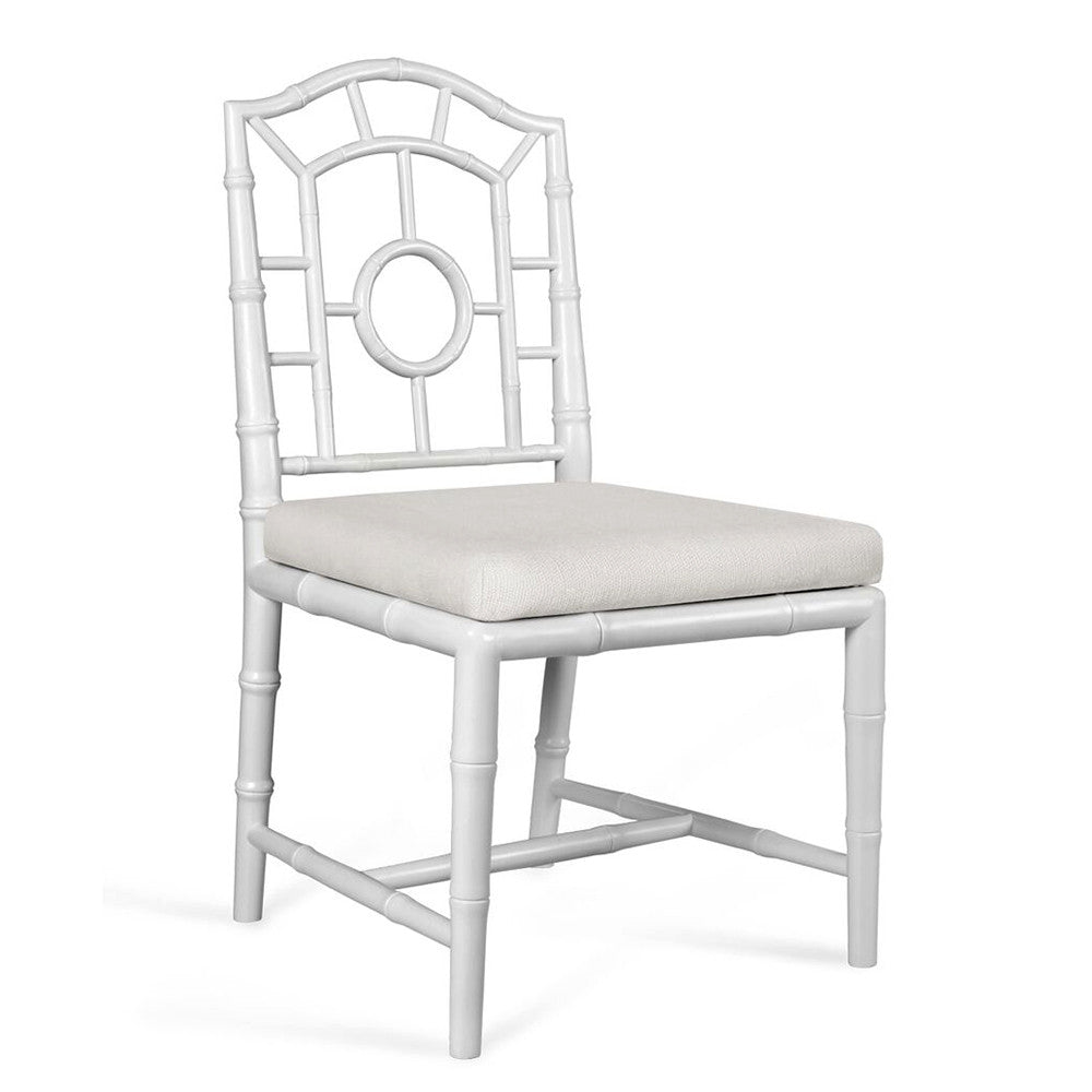Chinoiserie Mahogany Side Chair — White | Chloe Collection | Villa & House