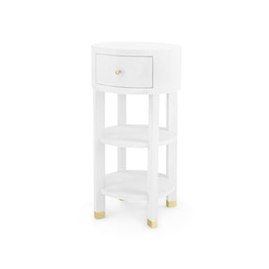 1-Drawer Round Side Table in White | Claudette Collection | Villa & House