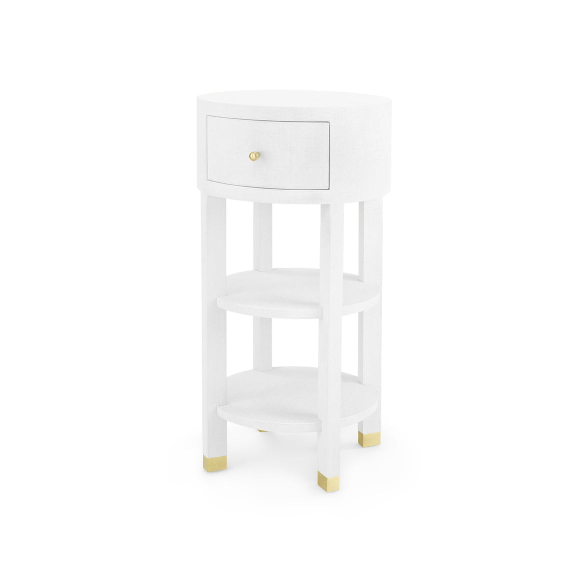 1-Drawer Round Side Table in White | Claudette Collection | Villa & House