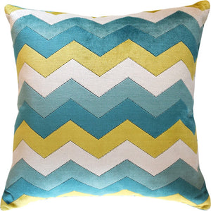 Chevron Pattern Pillow – Blue
