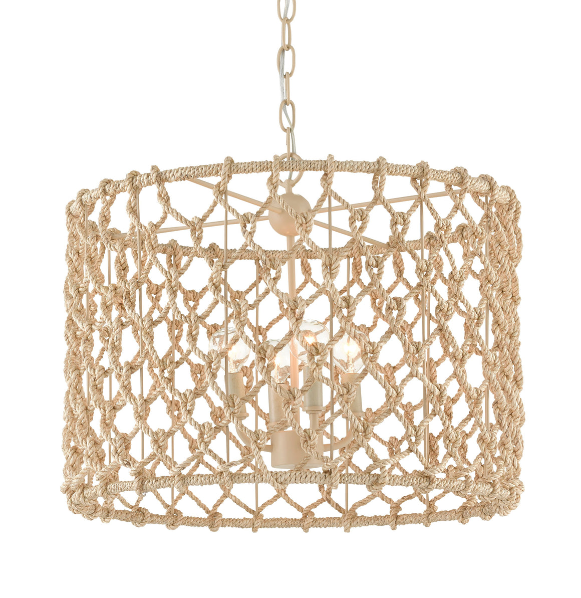 Chesapeake Chandelier - Beige/Smokewood/Abaca Rope