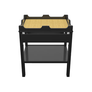 Edgartown 1-Drawer Lacquer Side Table Black (Additional Colors Available)