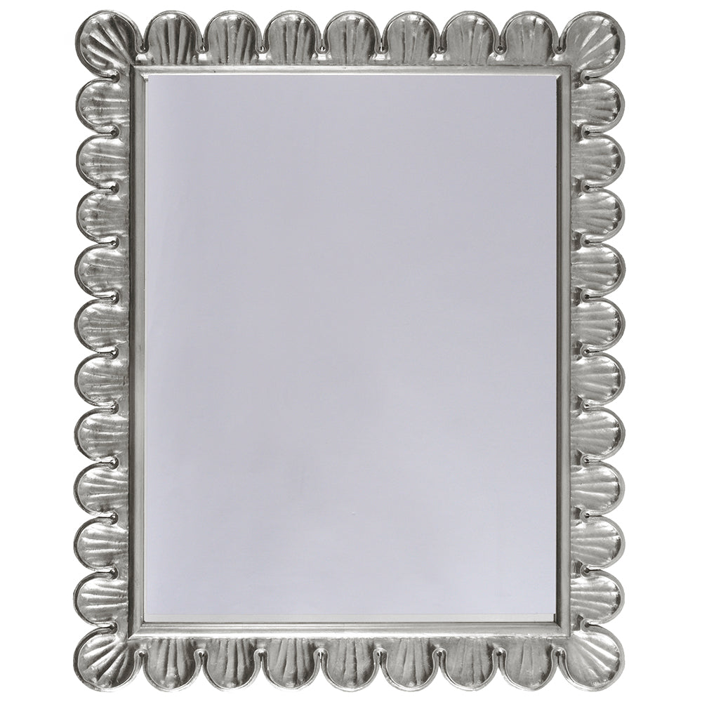 Worlds Away Eliza Mirror with Scalloped Edge Frame – Silver Leaf
