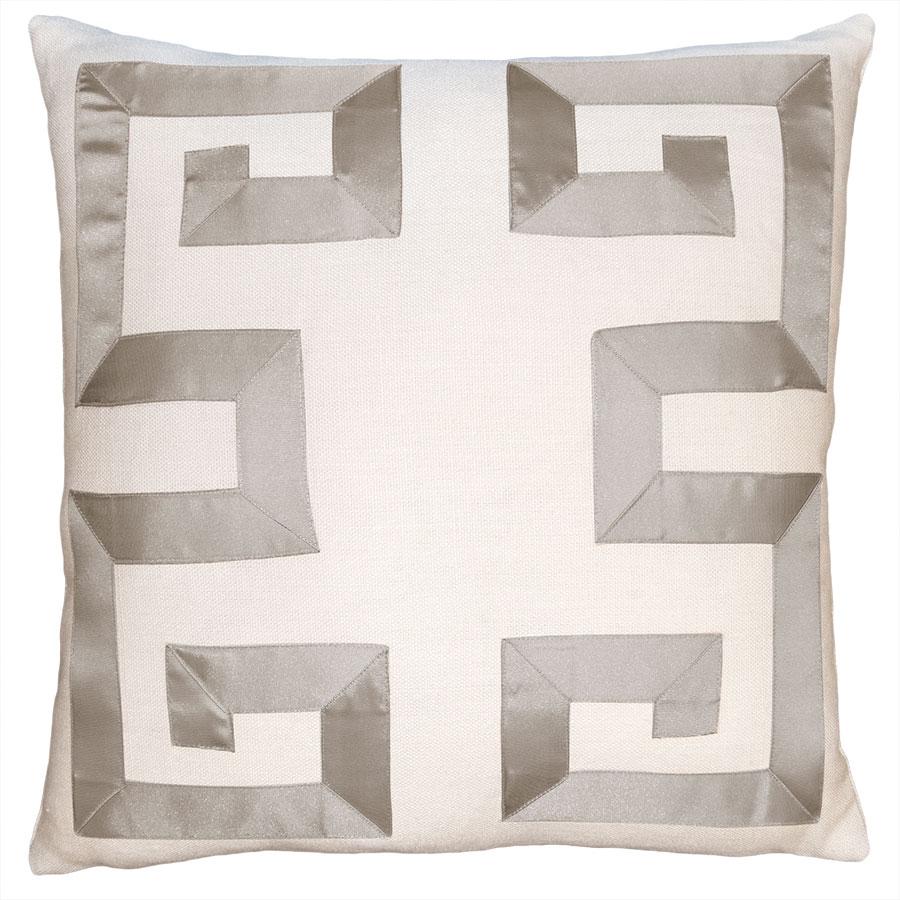 Empire Birch Taupe Ribbon Pillow