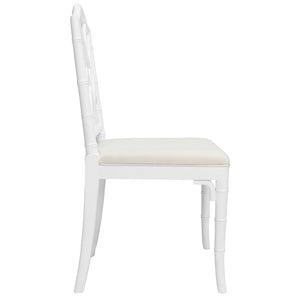 Worlds Away Fairfield Chippendale Style Dining Chair – White Lacquer