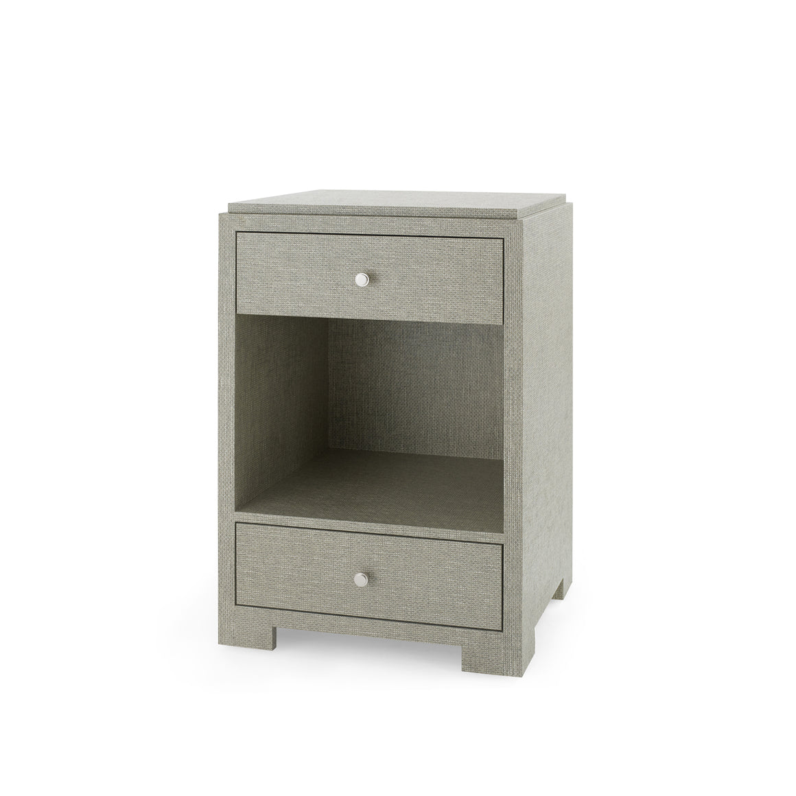 2-Drawer Side Table in Moss Gray Tweed | Fedor Collection | Villa & House