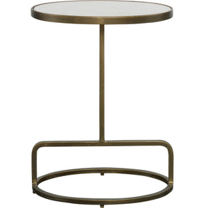 Jessenia White Marble Accent Table