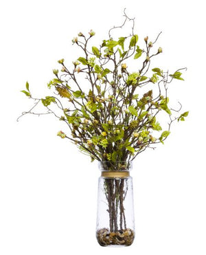 Faux Budding Branch & Curly Willow Arrangement