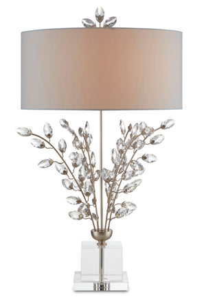 Forget-Me-Not Silver Table Lamp - Silver Leaf/Clear