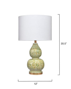 Whitney Table Lamp - Green Reactive Glaze Ceramic w/ Gold Leaf Metal