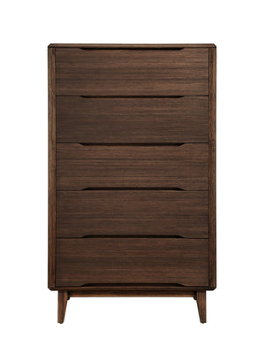 Currant Five Drawer High Chest, Oiled Walnut