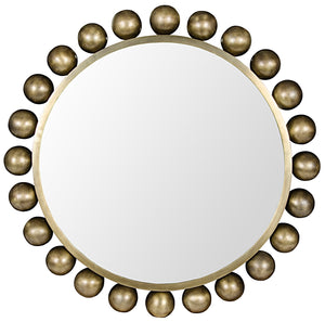 Noir Round Cooper Mirror - Brass