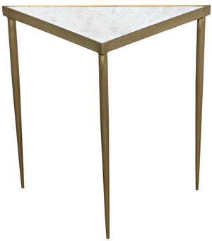 Noir Comet Large Triangle Side Table - Brass
