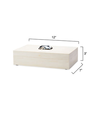 Constantine Large Rectangle Box in Cream Resin with Horn Accent