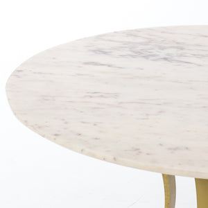 Gage 48" Round Dining Table - Marble & Brass