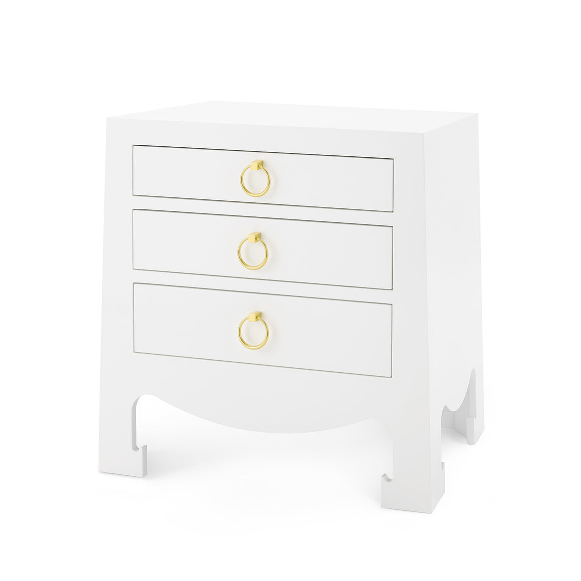 3-Drawer Side Table in White Lacquered Wood | Jacqui Collection | Villa & House