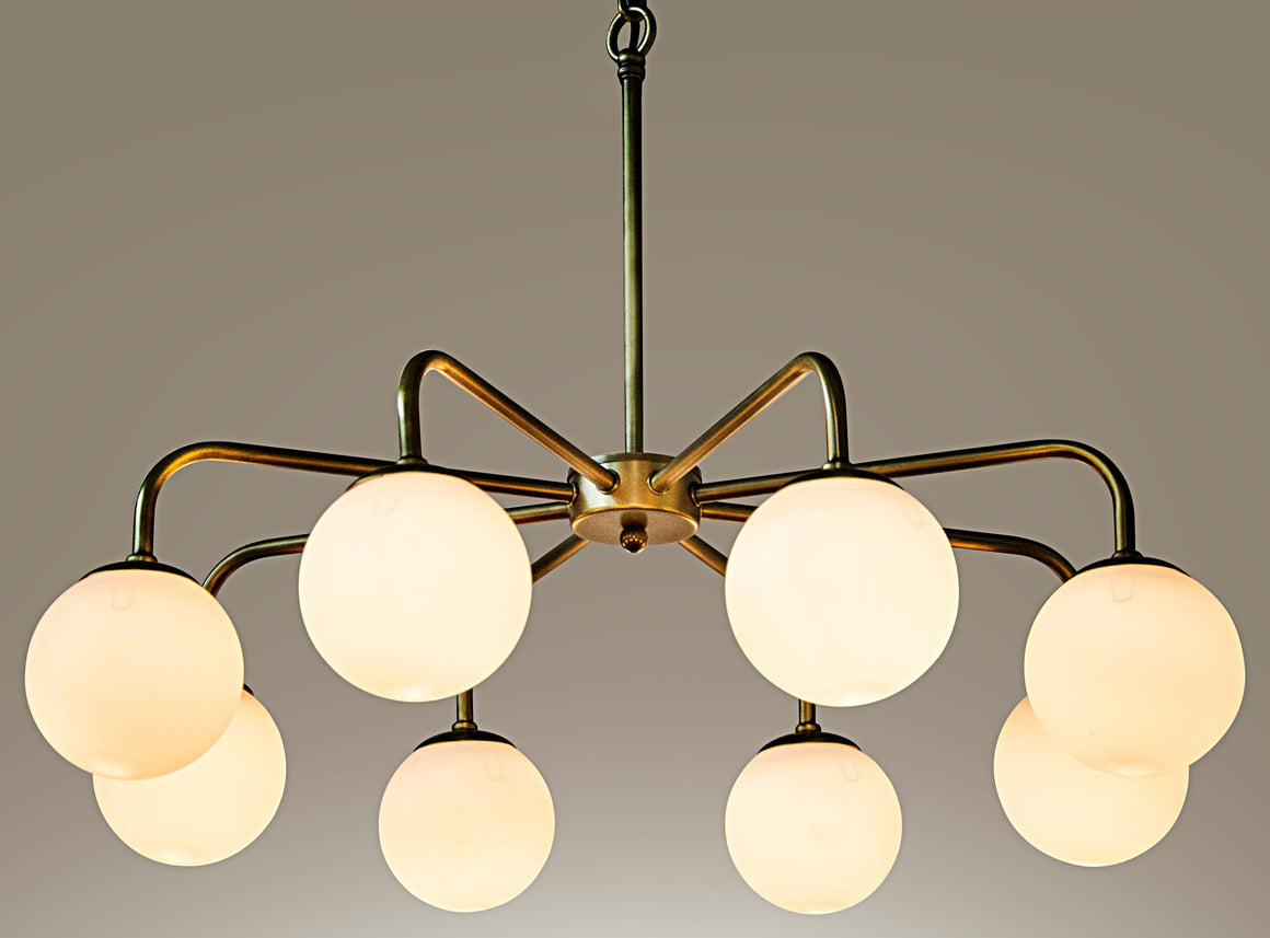 Noir Larenta Chandelier - Antique Brass - Metal and Glass