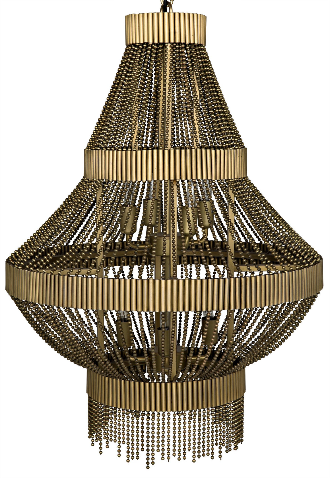 Noir Domo Chandelier - Metal with Brass
