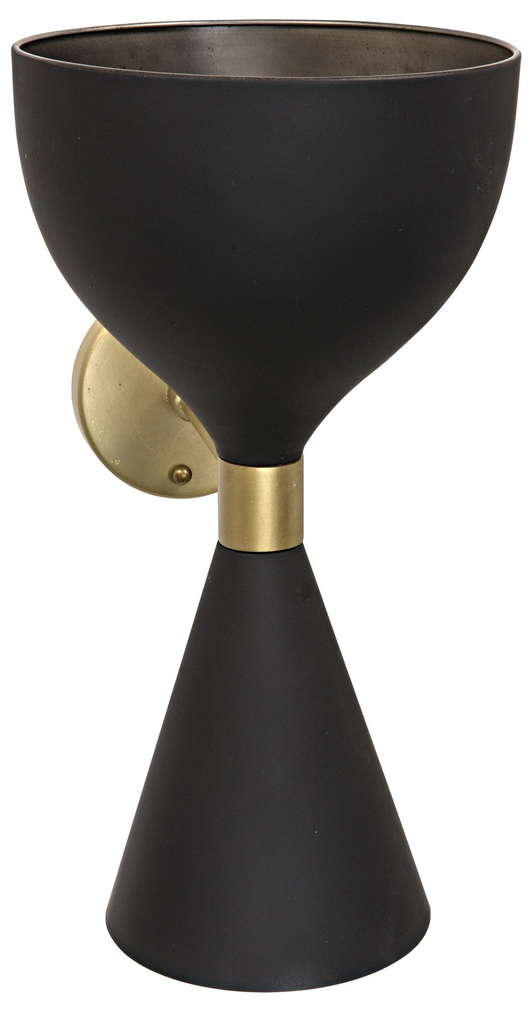 Noir Aegeon Hourglass Sconce - Black Metal