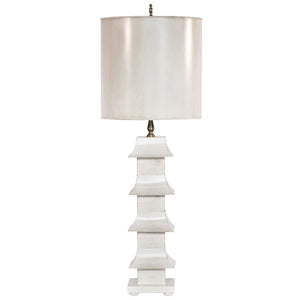 Worlds Away Pagoda Table Lamp with Shade – Cream