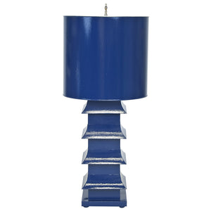 Worlds Away Large Pagoda Table Lamp – Navy