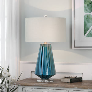 Pescara Teal-Gray Glass Lamp