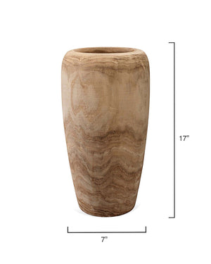 Hand Carved Wooden Vase – Small