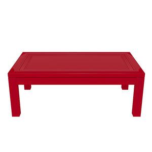 Malibu Rectangular Lacquer Coffee Table - Red (Additional Colors Available)