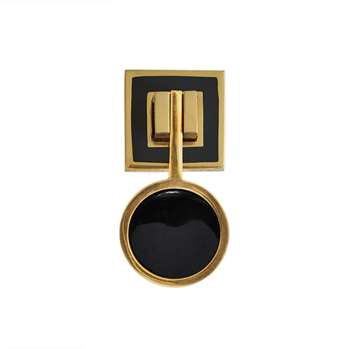 Milan Black Resin Inset Brass Knob