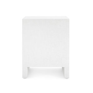 Grasscloth 3-Drawer Side Table in White | Morgan Collection | Villa & House