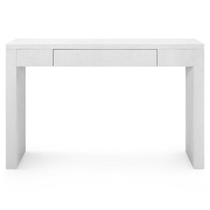Lacquered Grasscloth Console Table with Drawer – White | Morgan Collection | Villa & House