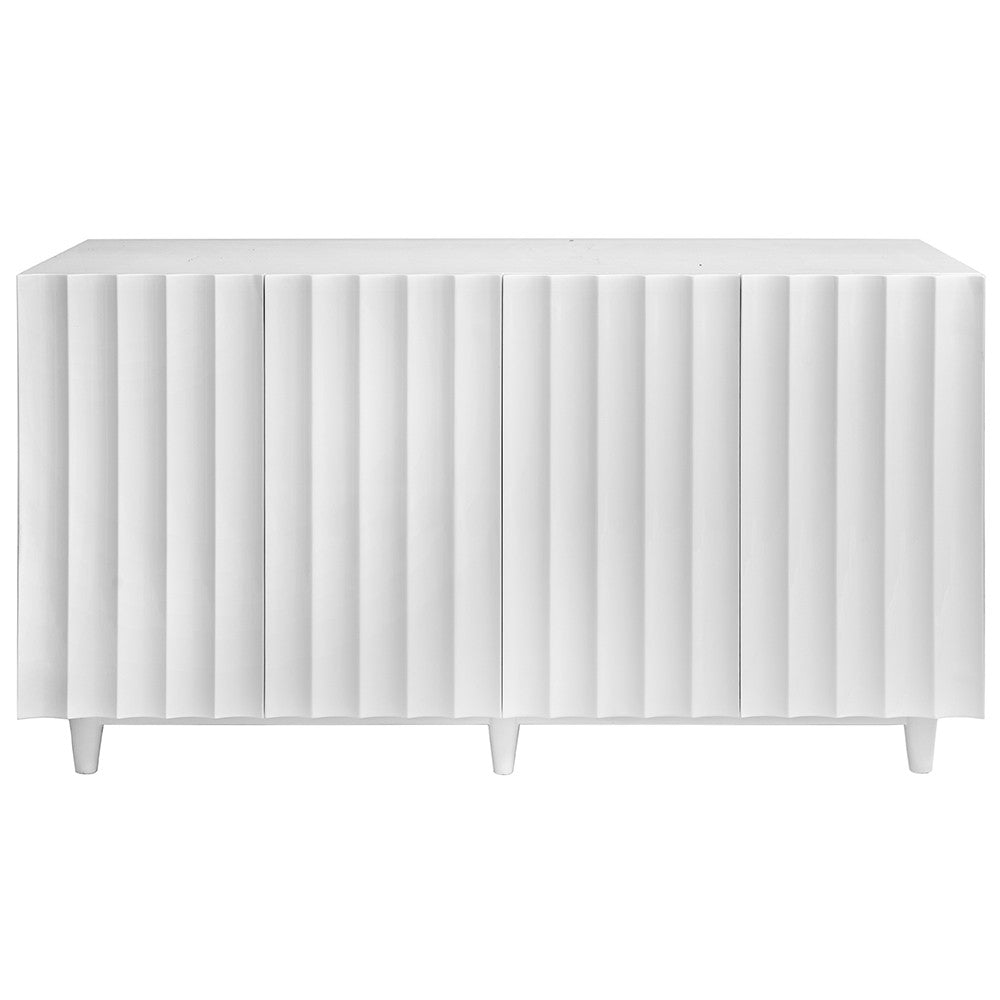 Worlds Away Odette Four Door Cabinet - White