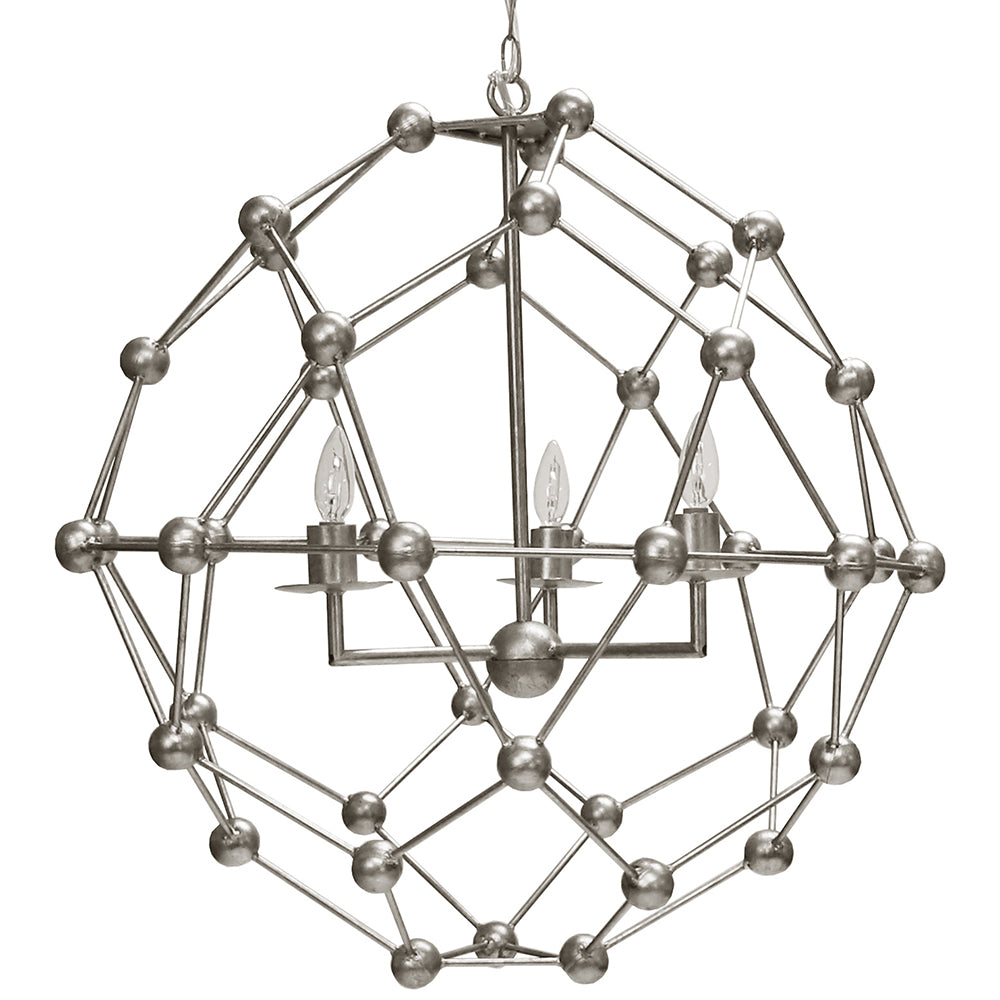 Worlds Away Orbit Chandelier – Silver Leaf