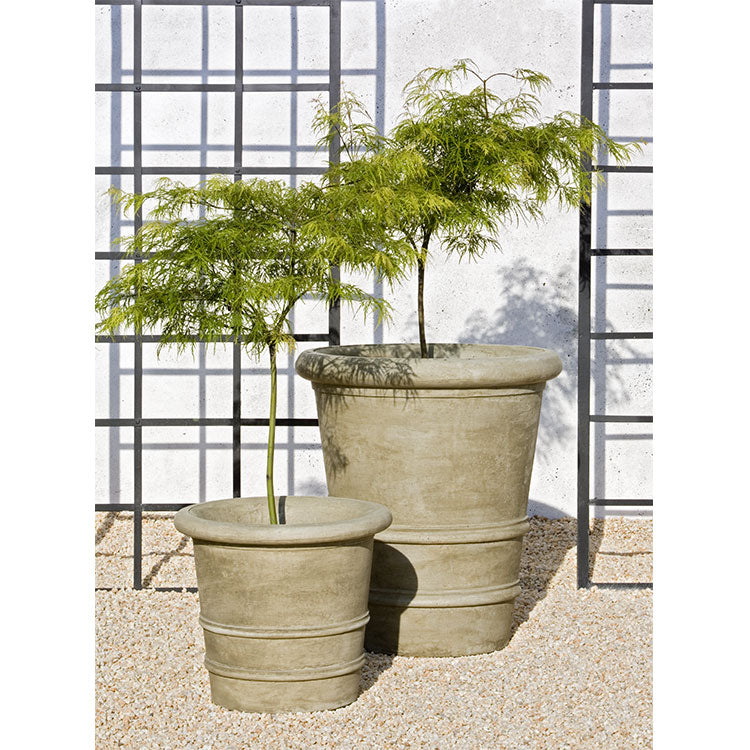 Urbino Tapered Planter with Rolled Rim - Verde (14 finishes available)