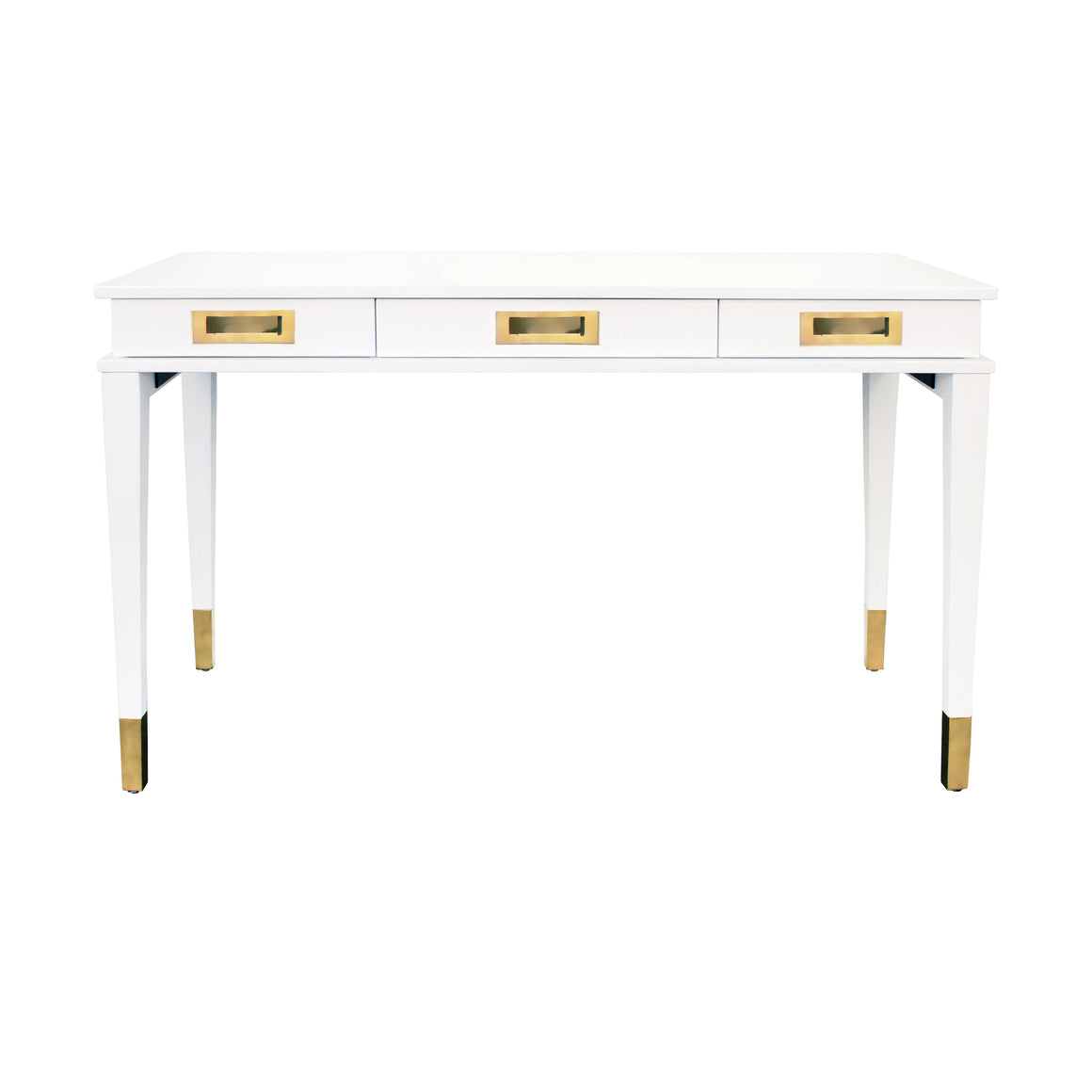 Worlds Away Plato 3 Drawer Desk - White Lacquer