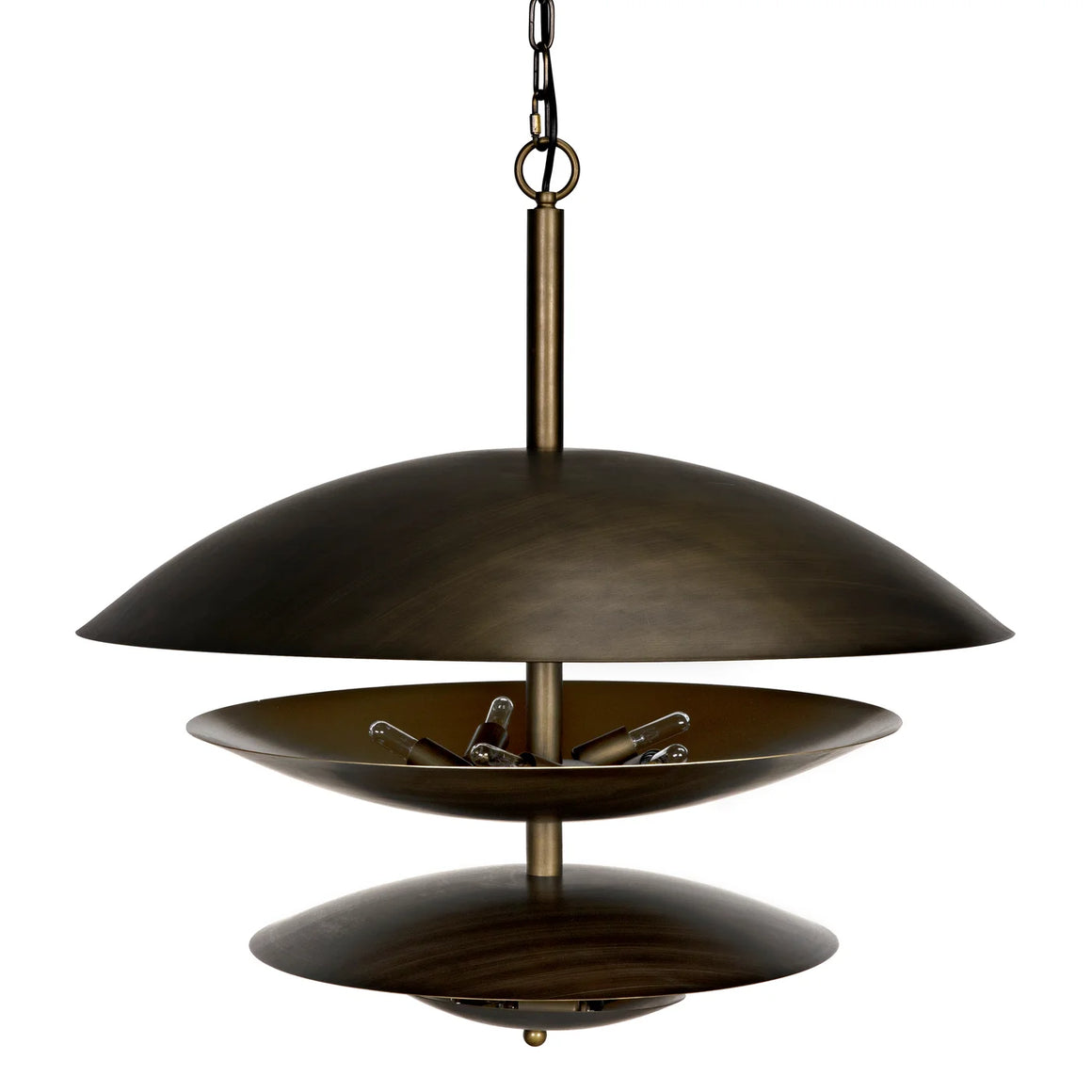 Nora Chandelier, Metal with Aged Brass Finish