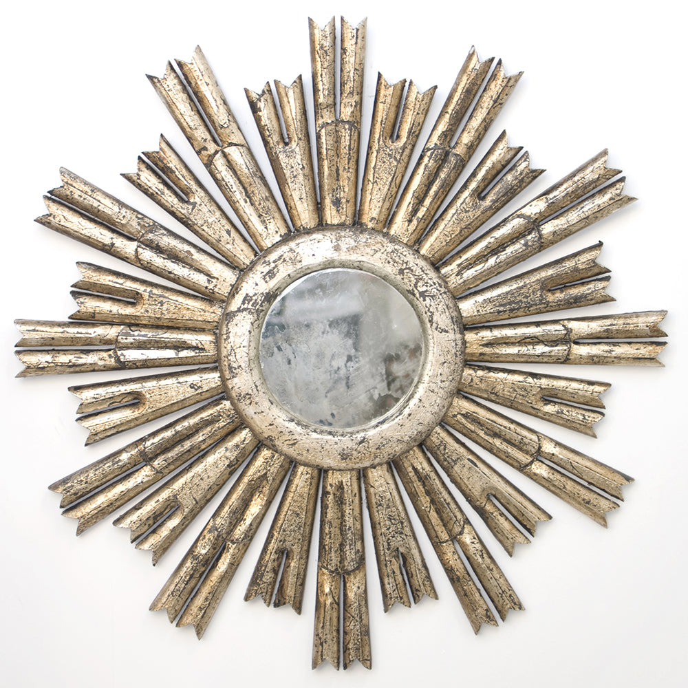 Worlds Away Rinaldo Small Starburst Mirror – Silver Leaf