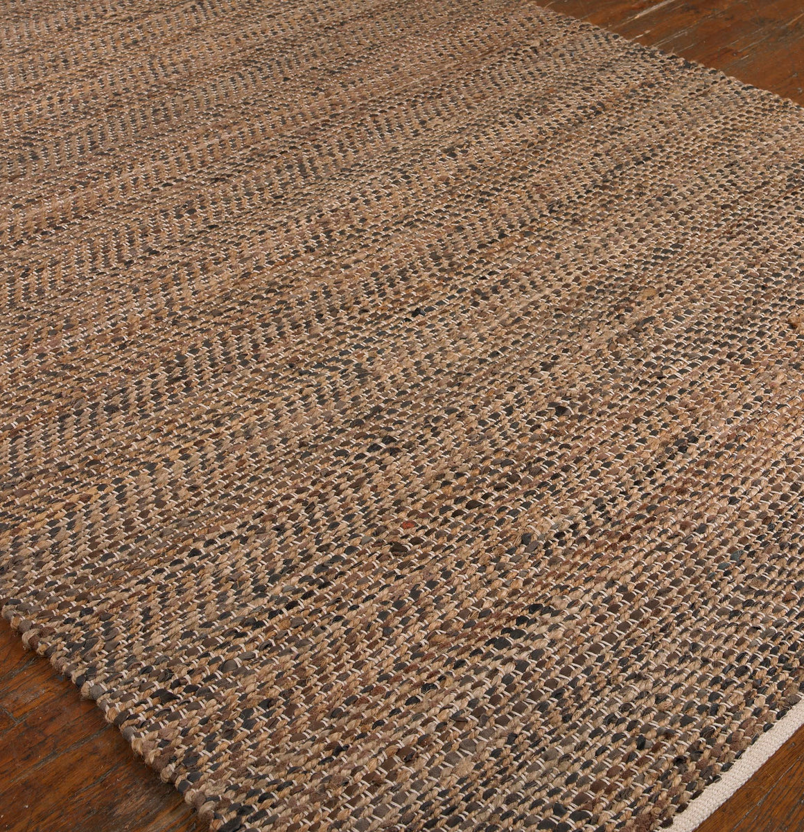 Tobais Rescued Leather & Hemp Rug