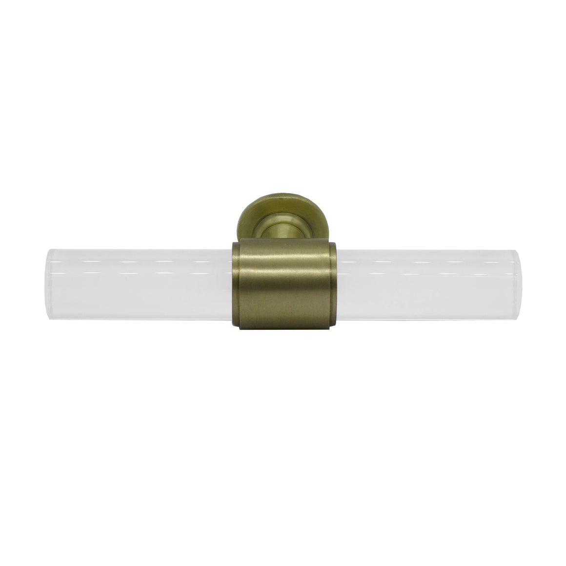 Worlds Away Rutherford Acrylic Cabinet Pull - Antique Brass Detail