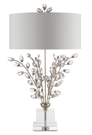 Forget-Me-Not Silver Table Lamp - Silver Leaf/Clear