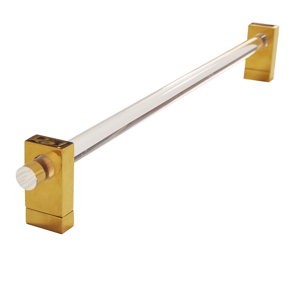 Worlds Away Smith Minimal Towel Bar - Acrylic & Brass