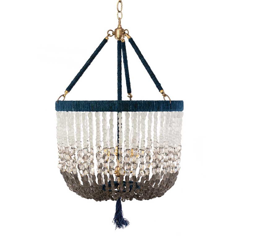 18" Malibu Indigo Multi-Bead Chandelier