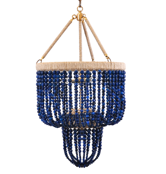 Carmen Beaded Chandelier – Navy Agate Beads