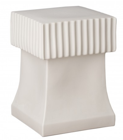 Square Alex Garden Stool – White