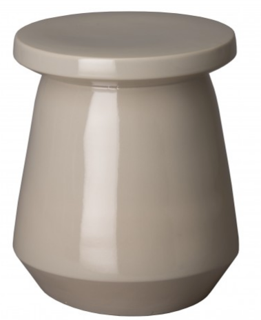 Mod Round Garden Stool with Glaze - Gray