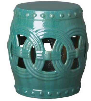 Large Eternity Garden Stool - Turquoise Blue