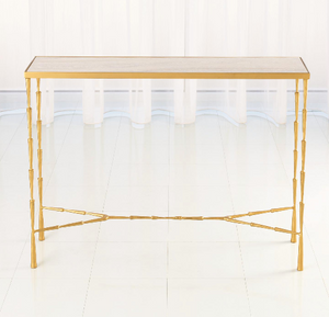 Spike Console Table – Gold & Marble