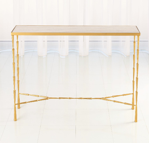 Spike Console Table – Gold & Marble