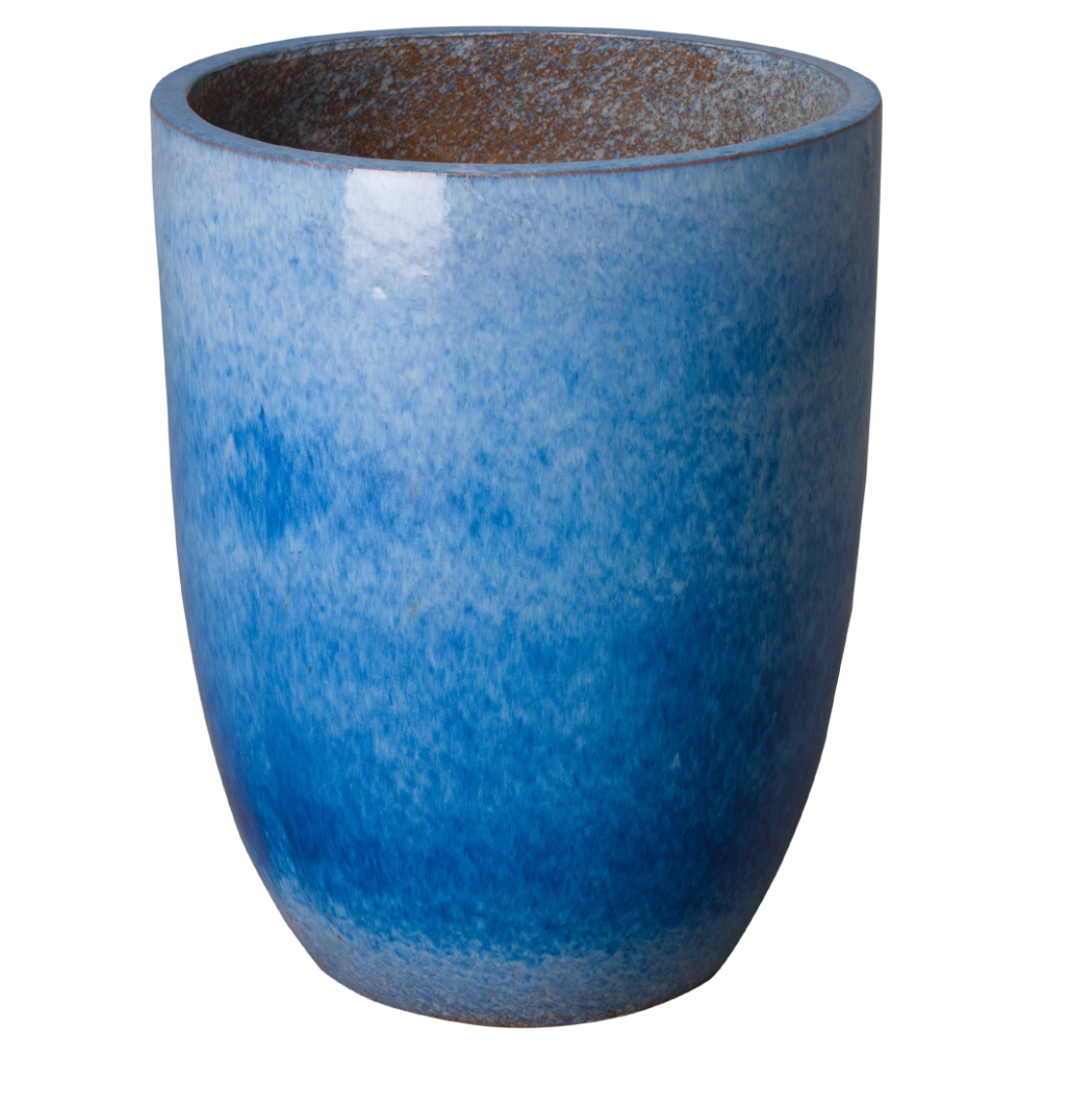 Tall Blue Glazed Ceramic Planter - Medium