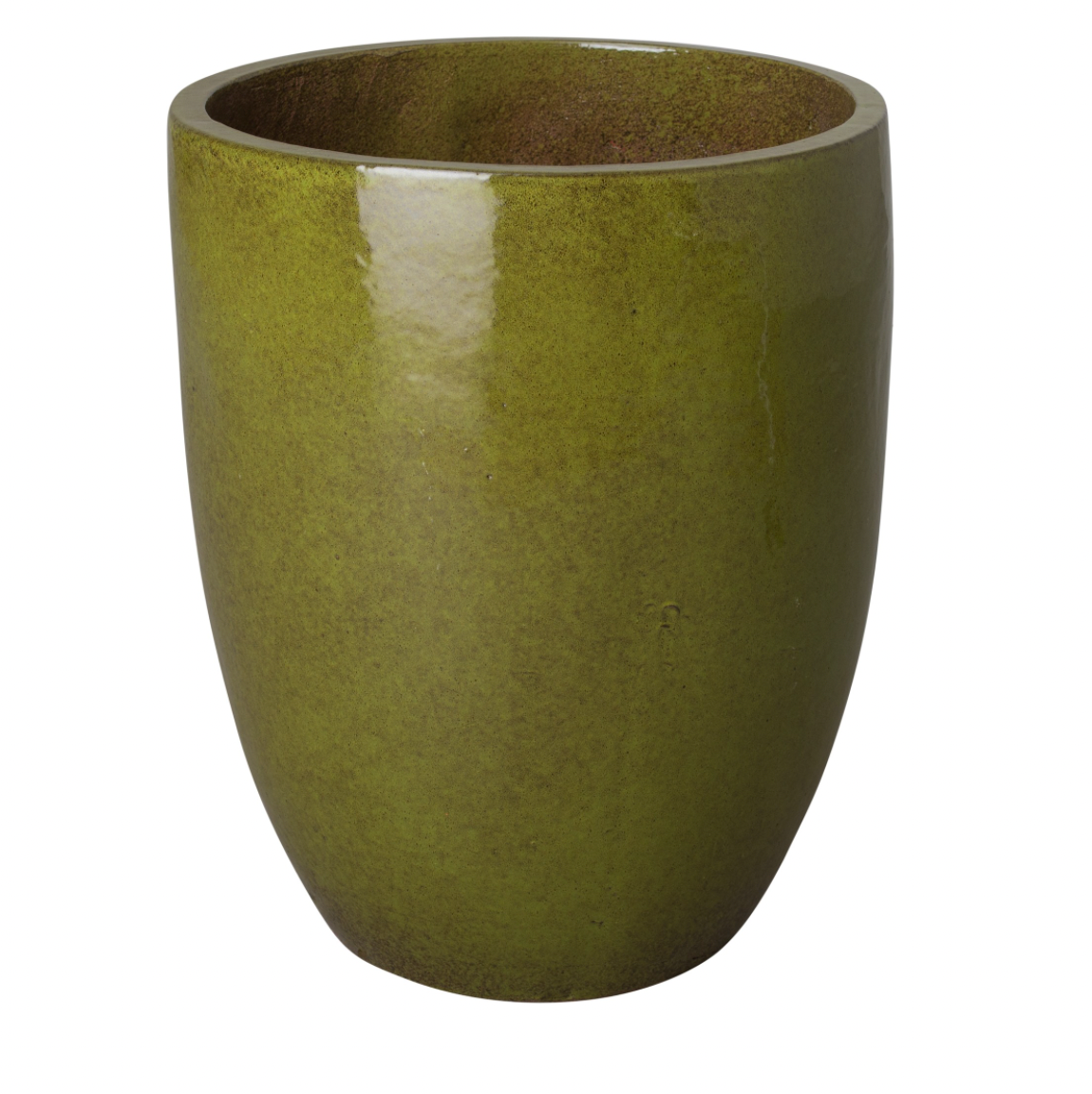 Tall Tropical Green Glazed Ceramic Planter - Medium